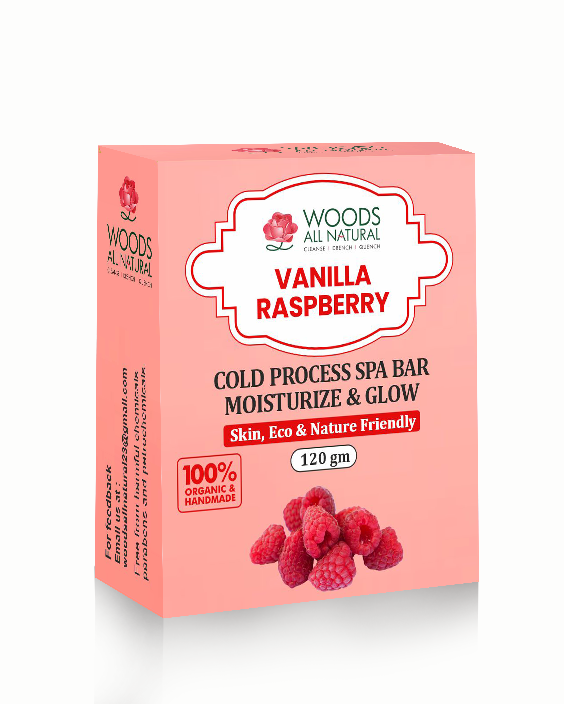 Vanilla Raspberry Cold Process Spa Bar | Moisturize & Glow (125g) - 100% Organic