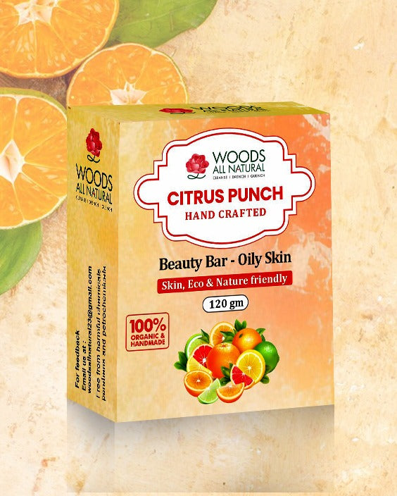 Citrus Punch Handcrafted Beauty Bar - Oily Skin (100 g) - 100% Organic