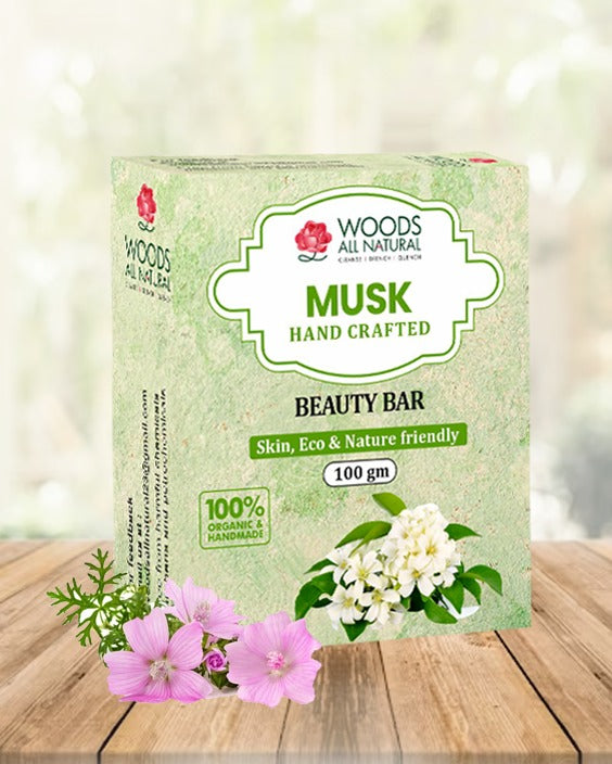 Musk Handcrafted Beauty Bar (100 g) - 100% Organic