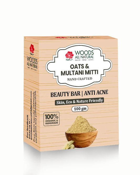 Oats & Multanimitti Handcrafted Beauty Bar | Anti Acne (100 g) - 100% Organic