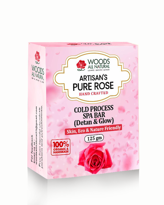 Pure Rose Cold Process Spa Bar | Detan & Glow (125g) - 100% Organic