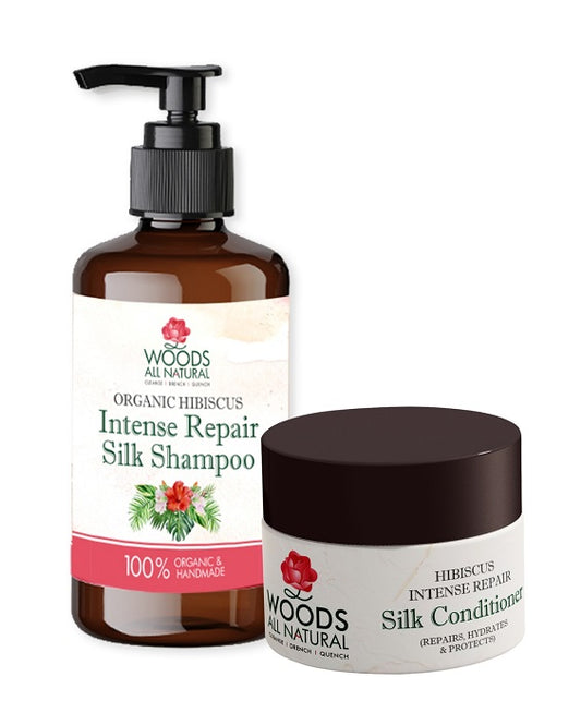 Organic Hibiscus Intense Repair Silk Shampoo (200 ml) & Conditioner (200 ml) Combo