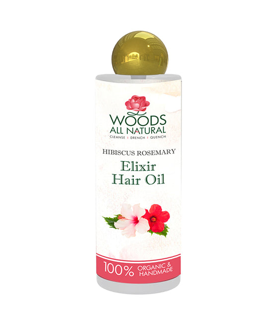 Handcrafted Hibiscus Rosemary Elixir Hair Oil (120 ml) - 100% Organic