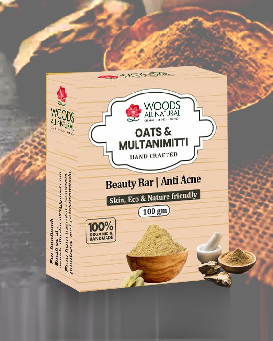 Oats & Multanimitti Handcrafted Beauty Bar | Anti Acne (100 g) - 100% Organic